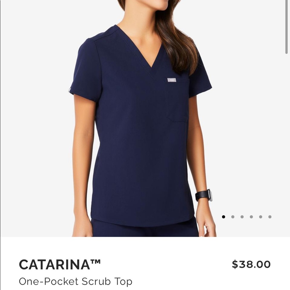 Figs Catrina Scrub Top- Navy